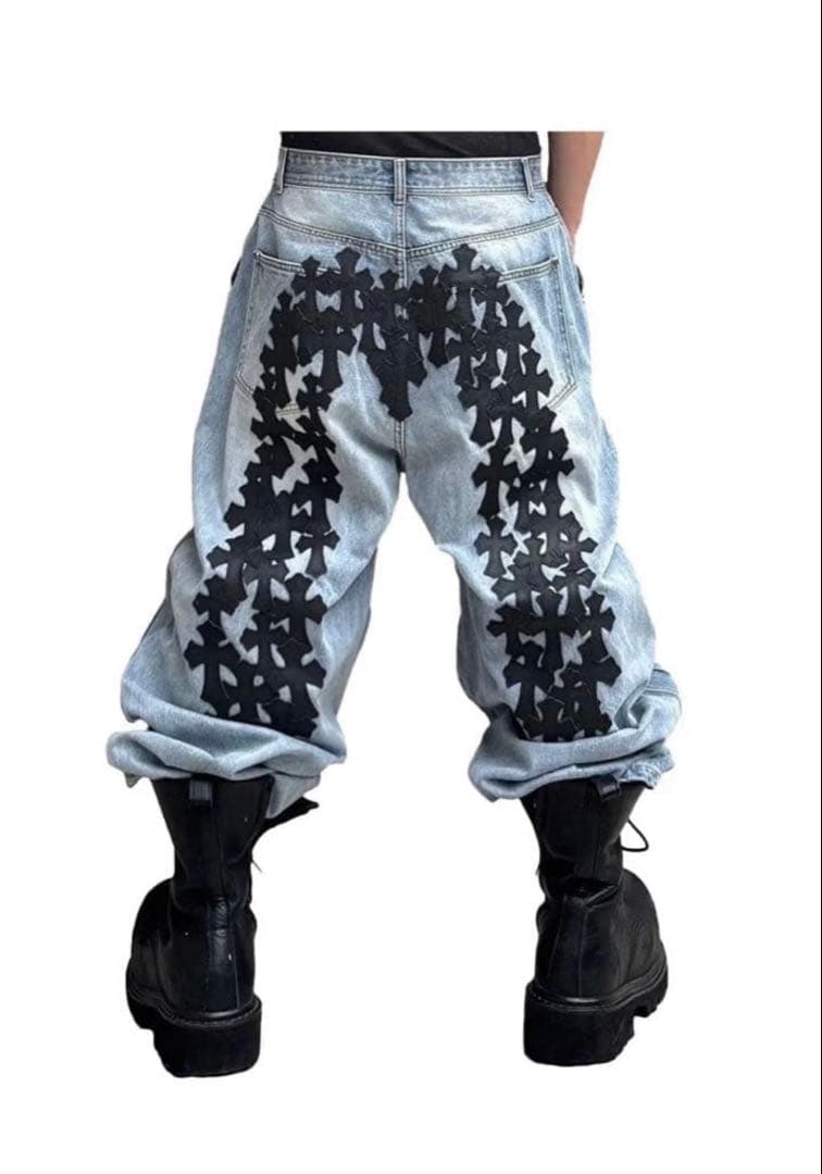 【RYE CHASIN】 CROSS PATCH ART BAGGY DENIM