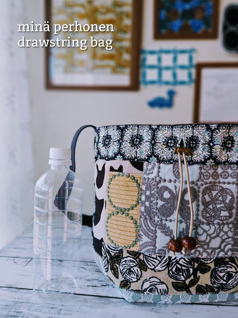 【再販ナシ】ミナペルホネン ドローストリングバッグ 巾着バッグ アネモネ