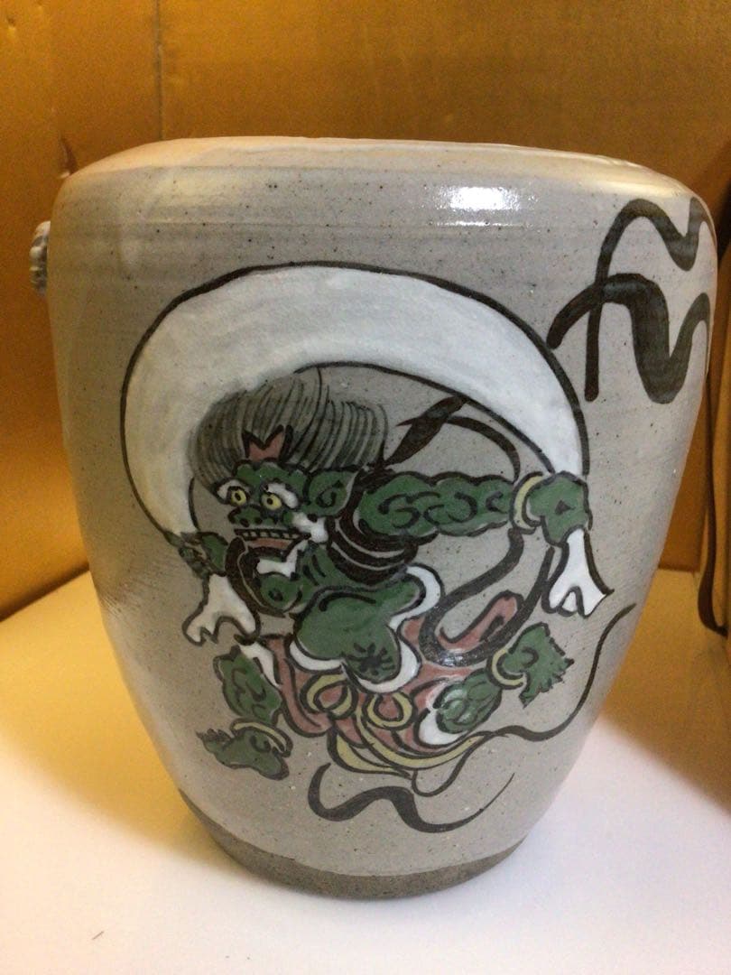 茶道具 水指 乾山 風神雷神 共箱付き