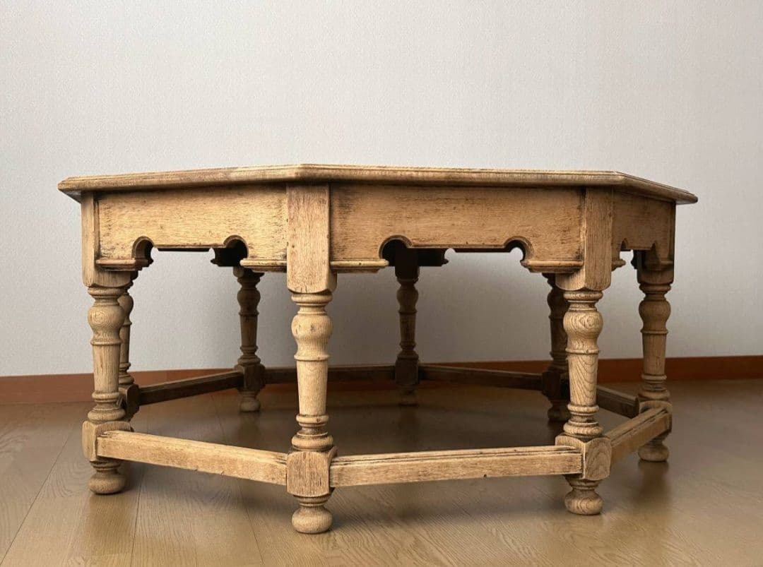 剥離フランスアンティーク家具 ローテーブル