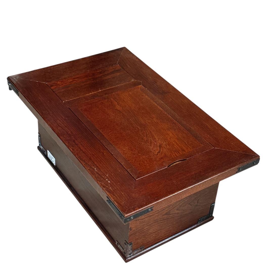 ロダン　中古　国産民芸家具　四隅の金具　火鉢囲炉裏、関西火鉢、木製