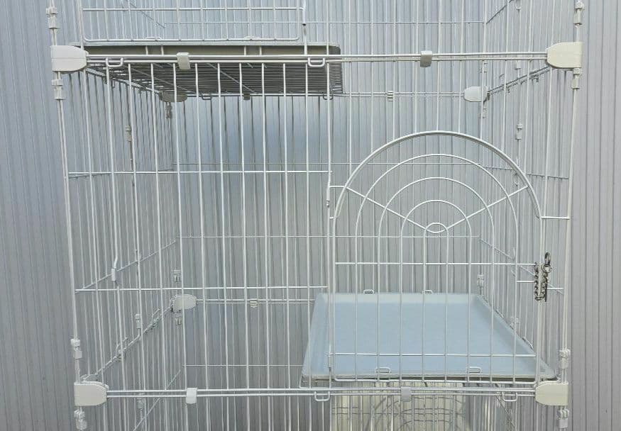 直接引き取り限定アイリスオーヤマ PEC-903 ホワイトキャットケージ 3段