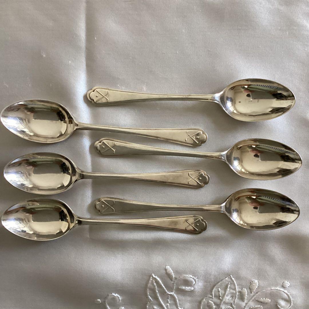 【ひろちゃん】英国　純銀　コーヒースプーン　　6本セット