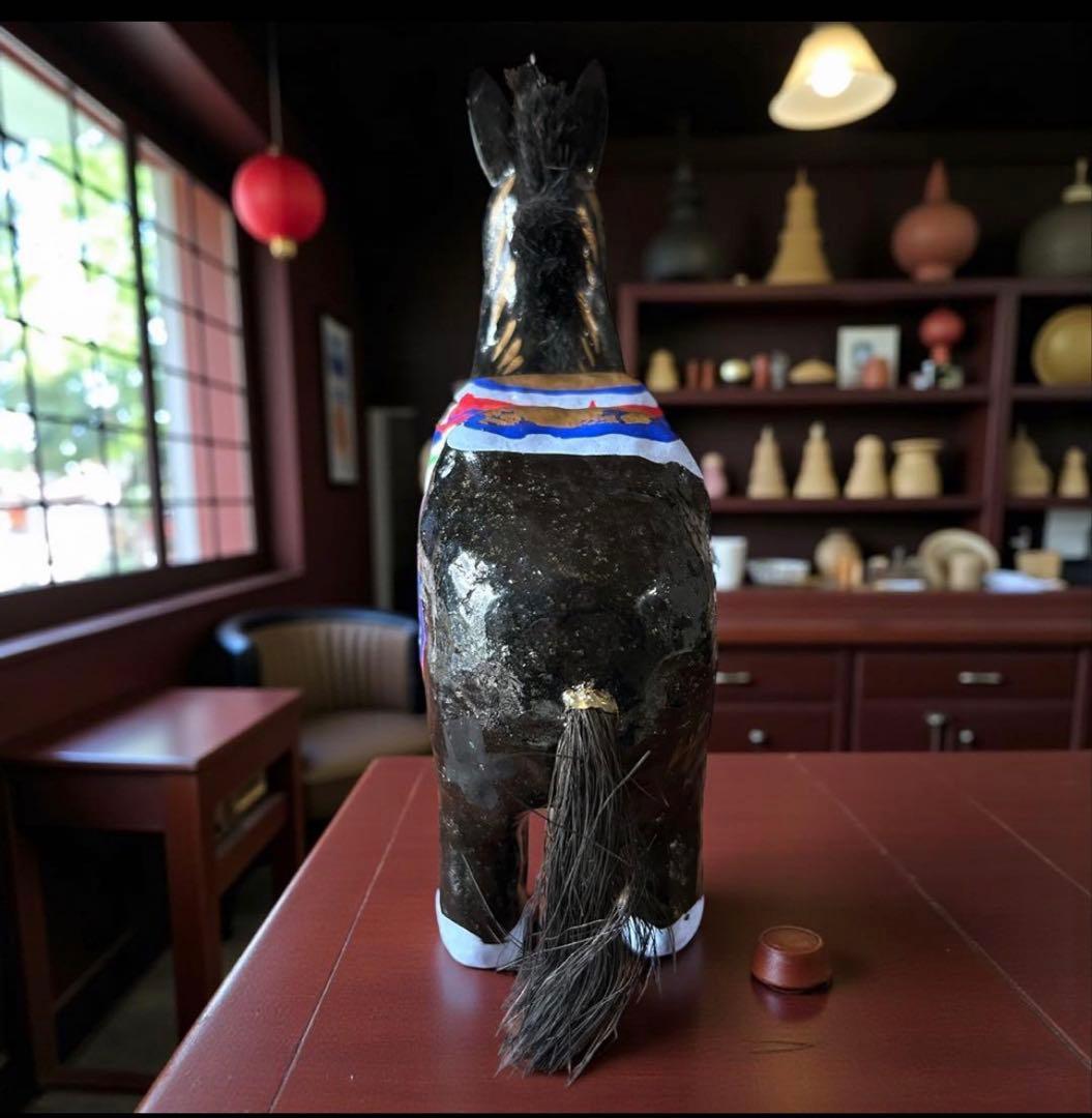 宮城県 郷土玩具 仙台張子 《黒馬》 本郷だるま屋 干支飾り 午年