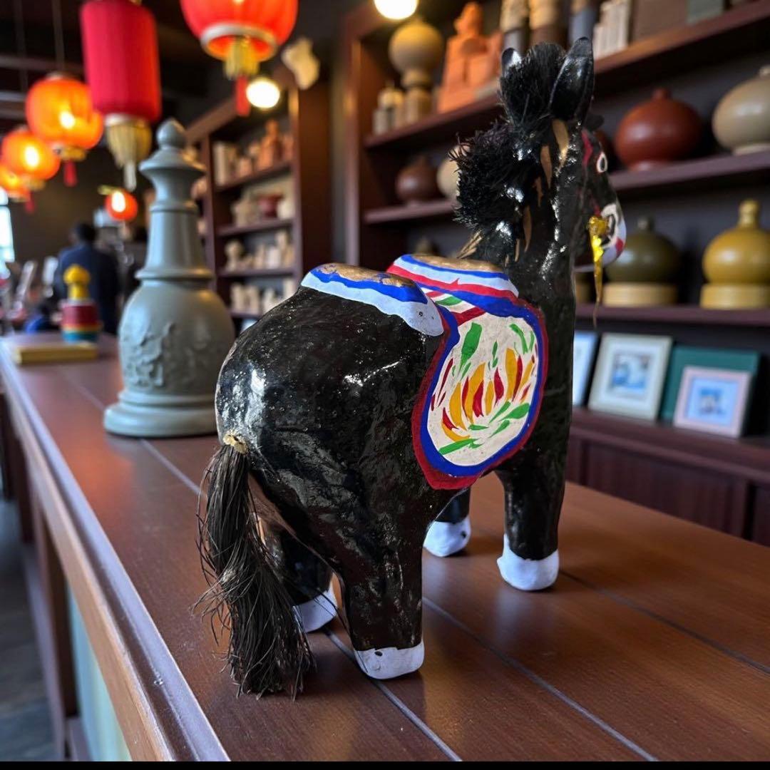 宮城県 郷土玩具 仙台張子 《黒馬》 本郷だるま屋 干支飾り 午年