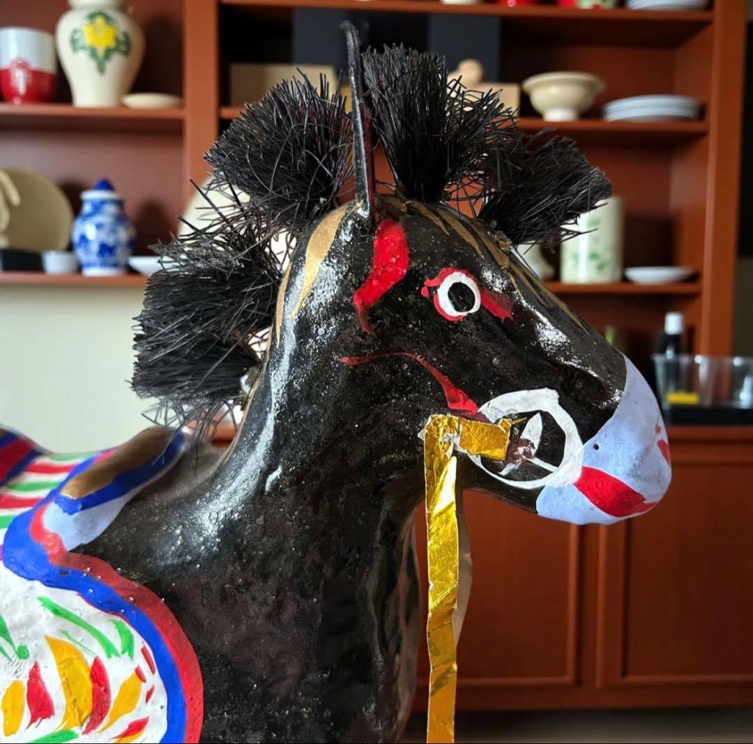 宮城県 郷土玩具 仙台張子 《黒馬》 本郷だるま屋 干支飾り 午年