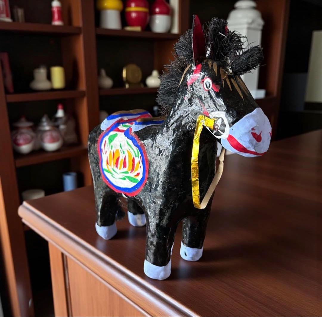 宮城県 郷土玩具 仙台張子 《黒馬》 本郷だるま屋 干支飾り 午年