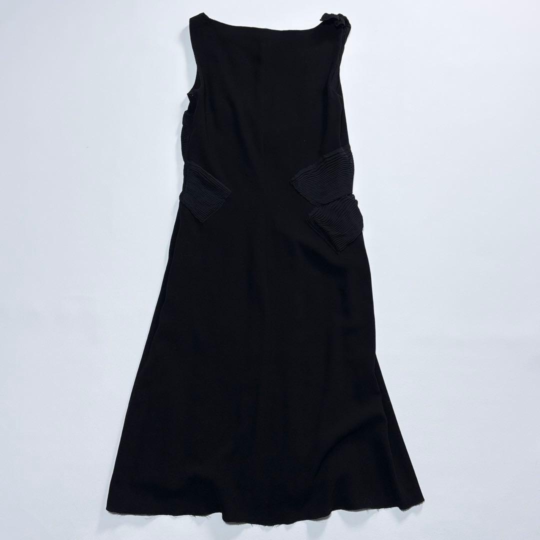 PRADA プラダ プリーツリボンドレス ドレス ブラック 40 ML相当
