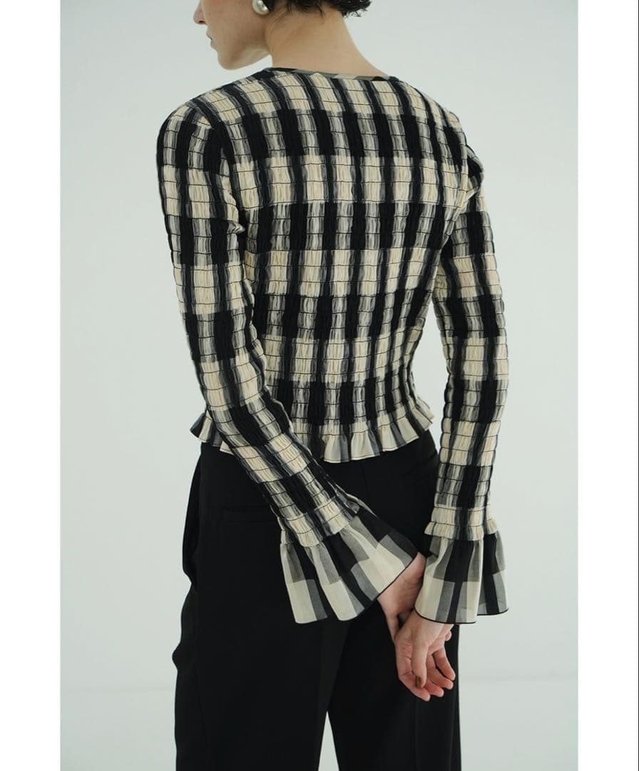 未使用タグ＊CLANE SHIRRING DESIGN BLOUSE MIX　2