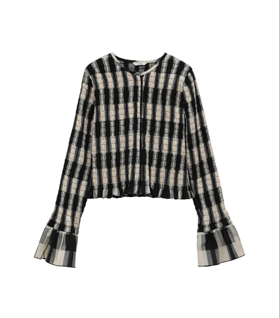 未使用タグ＊CLANE SHIRRING DESIGN BLOUSE MIX　2