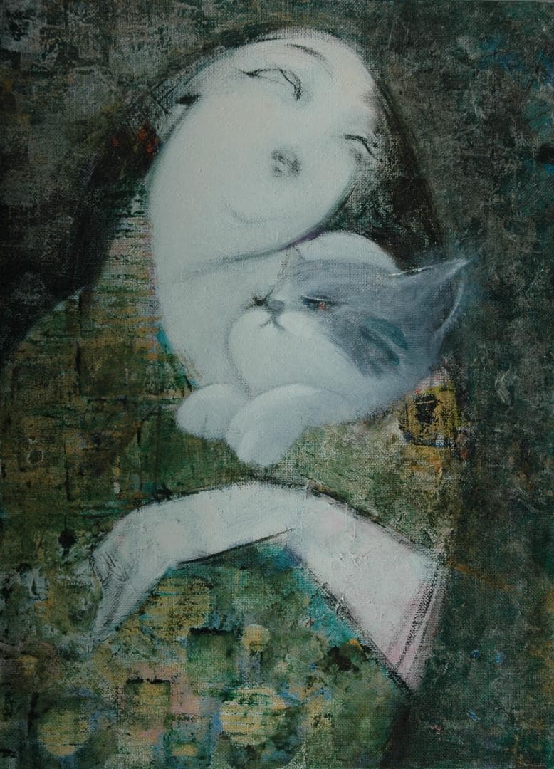 油絵 菅家令子 絵 絵画 インテリア F4-030719 祈り 母子像