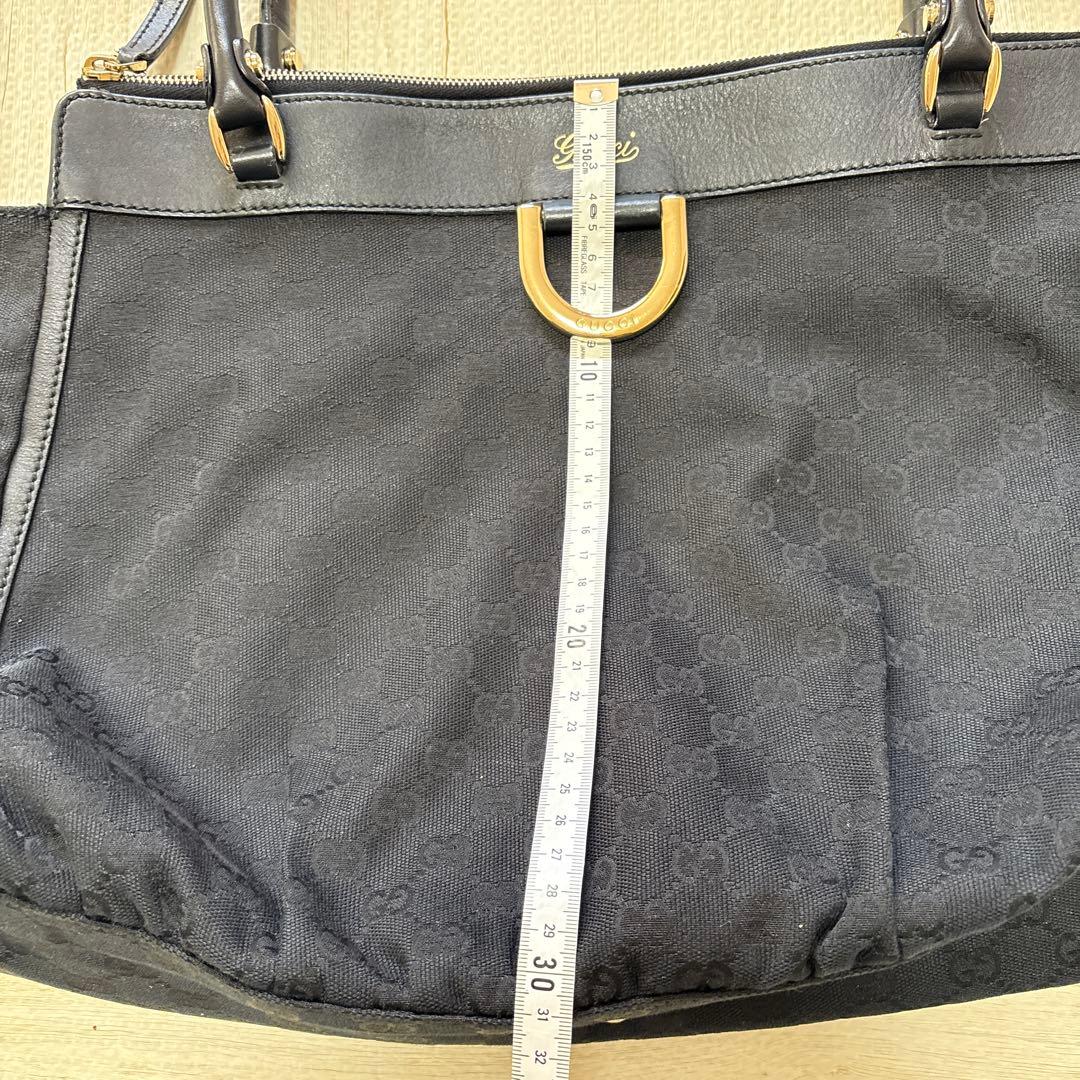 GUCCI グッチ　レザー×キャンバス地　ゴールド金具