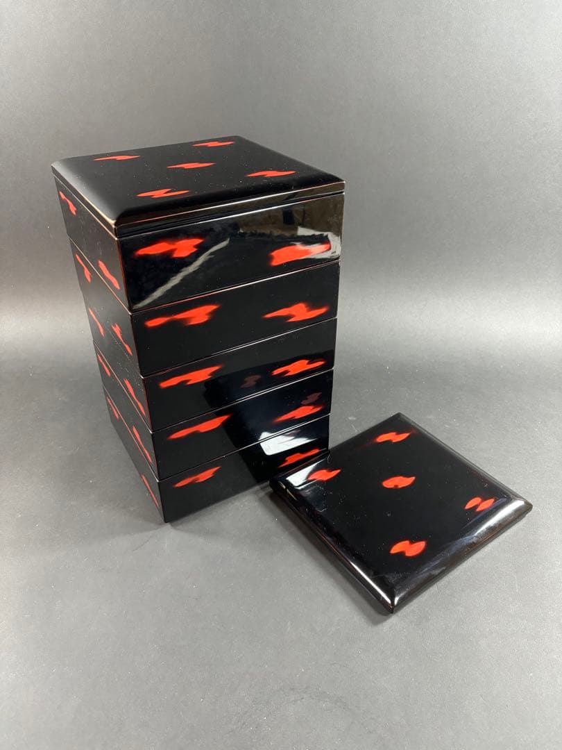 セール　重箱　漆器　五段重　お正月　曙塗　輪島