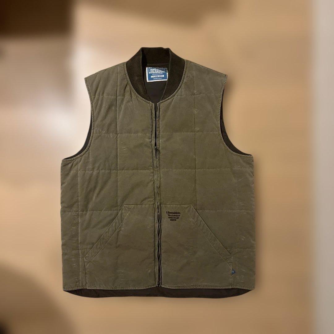 Liberaiders キルティングジャケットベスト　コットン　カーキ　XL