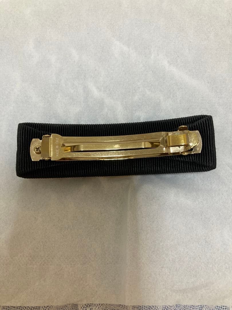 フェラガモ　バレッタ ヴァラ リボン ヘアアクセ ブラック ゴールド