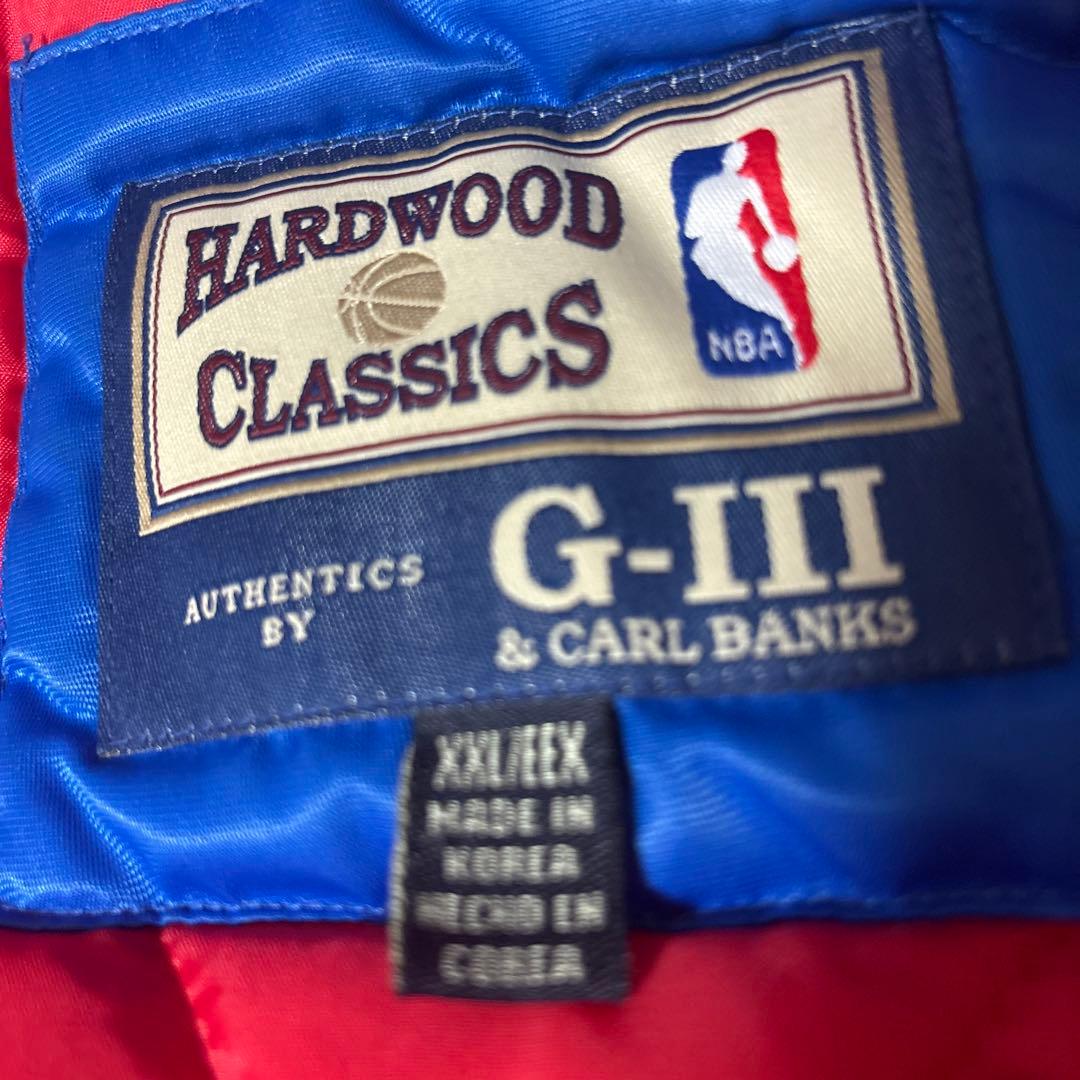 【NBA】76ers 刺繍 中綿 スタジャン ブルゾン XXL 青 希少サイズ