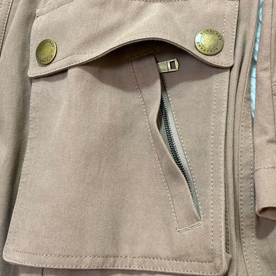 バーバリーロンドン✨モッズコート　46 大きいサイズ　茶　メガチェック　フード