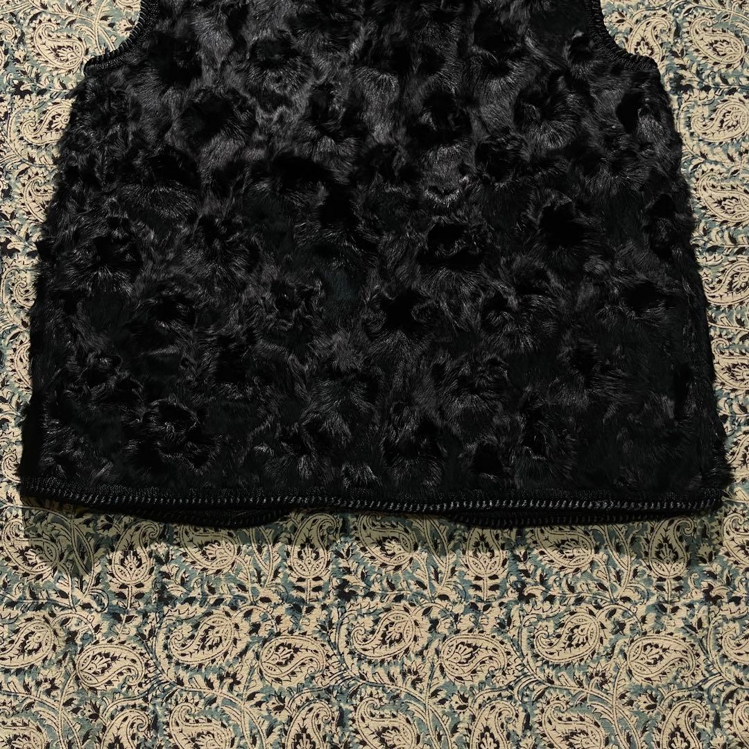 60’s カラクール 毛皮 リアルファー ベスト ビンテージ ブラック 50's