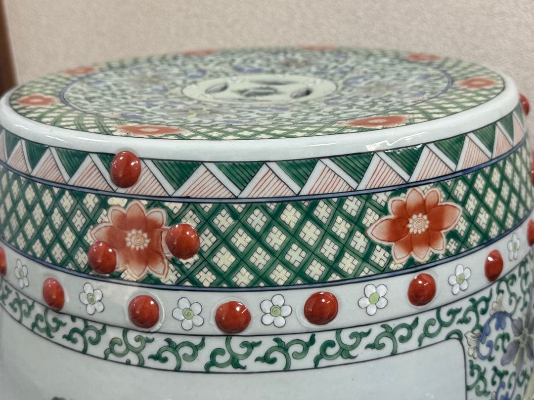 中国　粉彩人物圖　墩② 送料込み260206