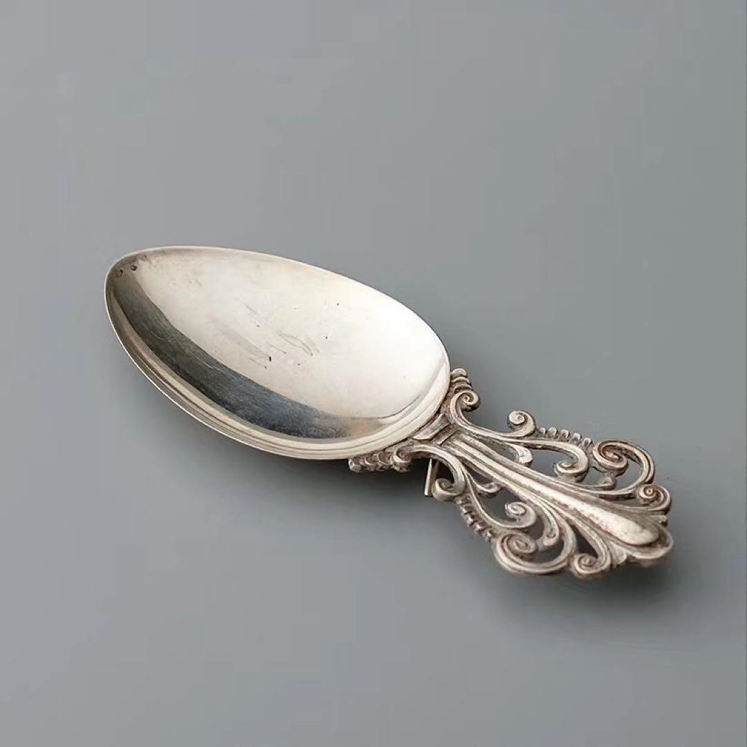 イタリア製 アンティーク純銀ティースプーン、1900年前後