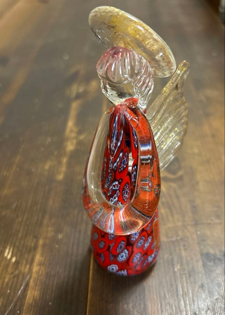 ムラーノ　Ferro & Lazzarini ミルフィオリ 天使　赤×ブルー