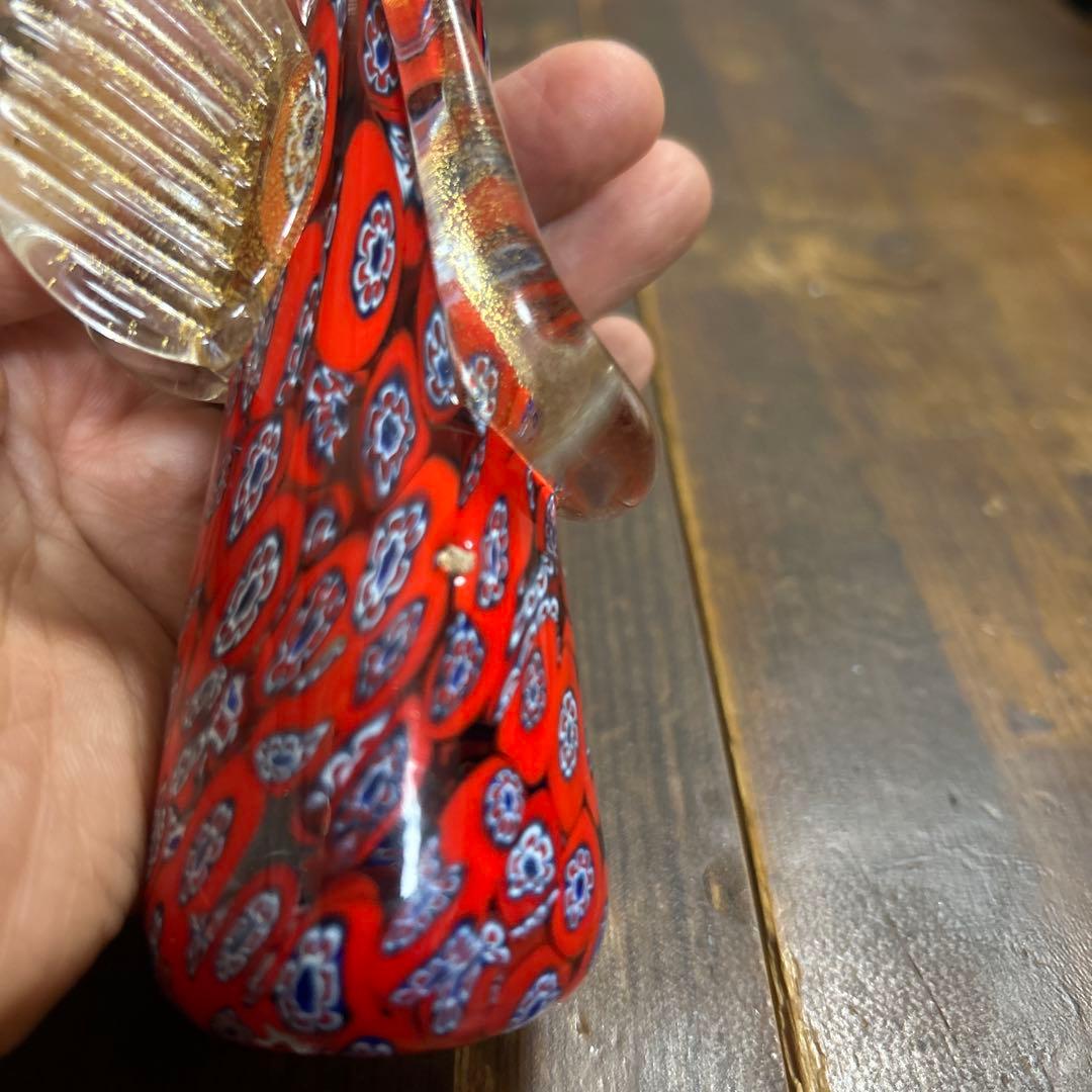 ムラーノ　Ferro & Lazzarini ミルフィオリ 天使　赤×ブルー