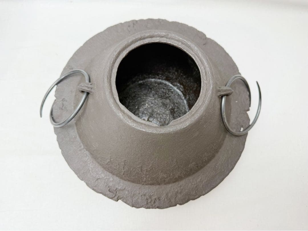 ほぼ未使用 茶道具 鋳師 金森吉左造 鳳凰唐金風炉 浜松地紋釜添 富士釜 共箱