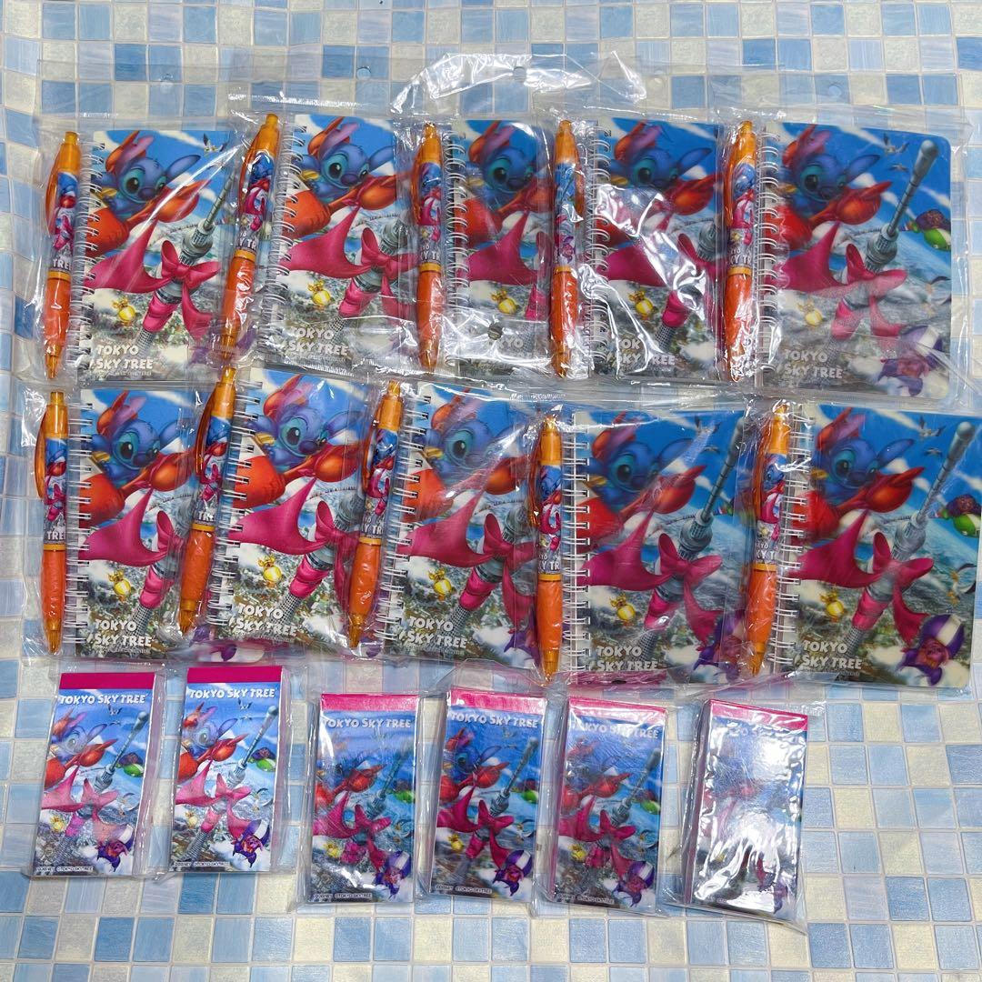 ディズニー　ご当地　東京スカイツリー　スティッチ　ペン&メモ　セット