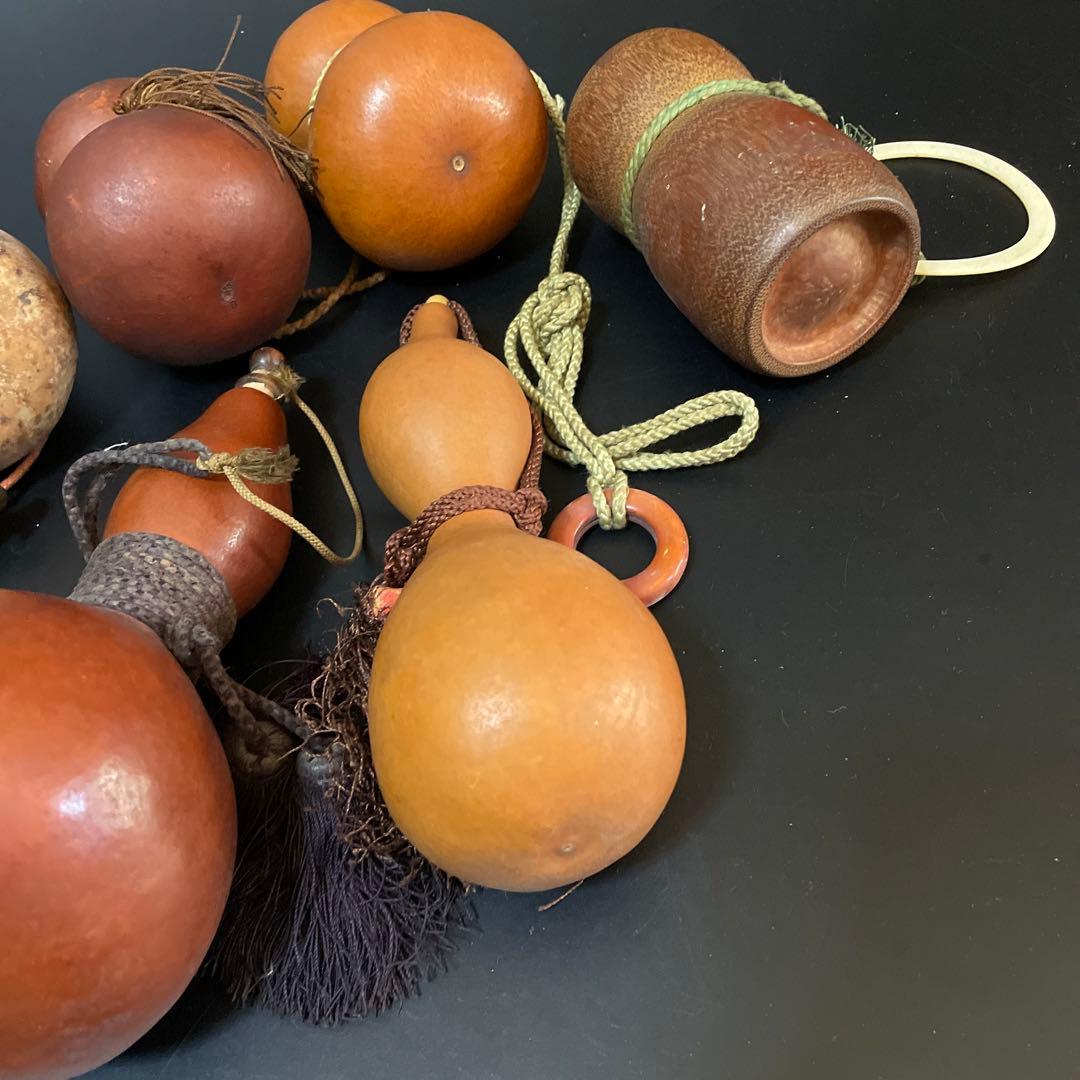 時代物　瓢箪水筒　ひょうたん　お茶入れ　銀口　茶道具　まとめて