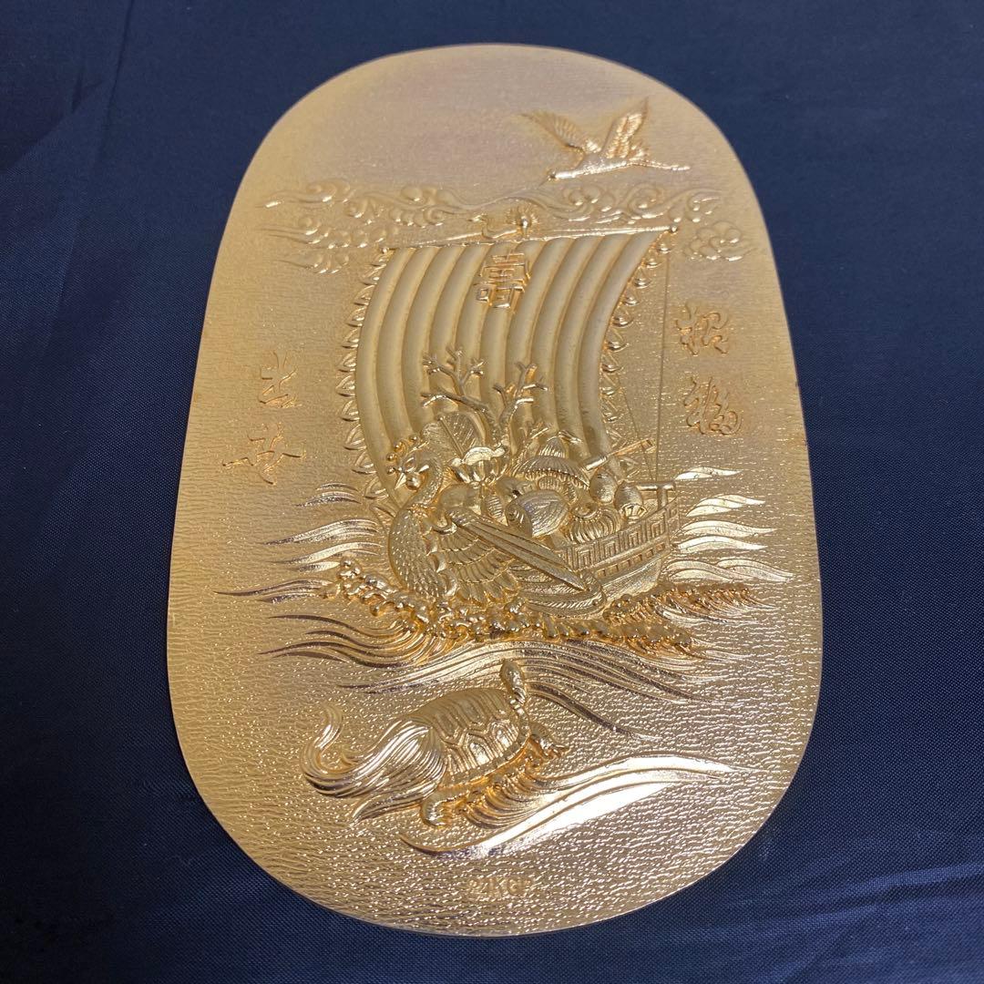 24kGP 天正大判、24KGP刻印、宝船、鶴、亀