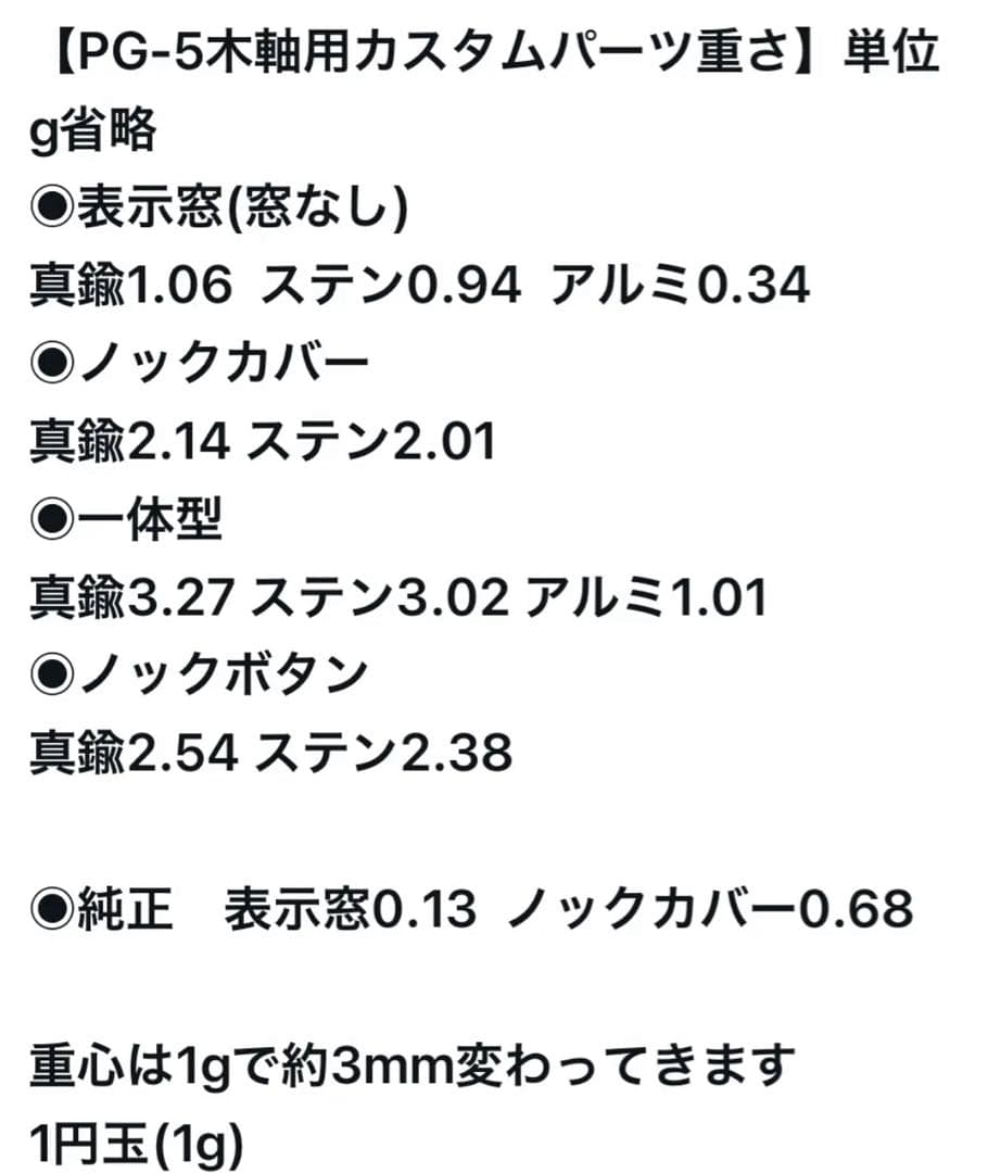 ◉どるふぃん　137オリーブウッド　PG-5用カスタム木軸　低重心R
