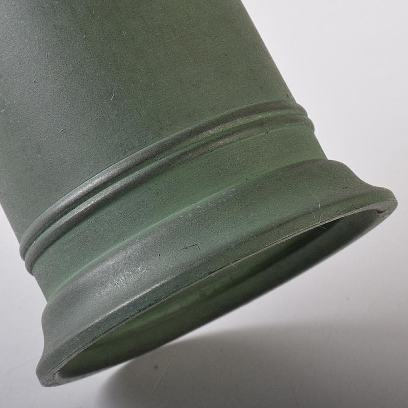 高岡銅器　鋳物師　大野芳光作　唐銅　経筒花入　共箱　M　R8710