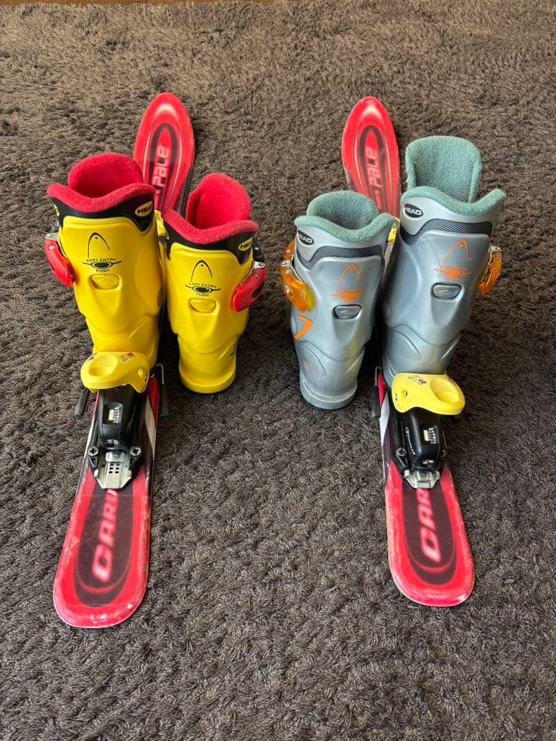 スキー（子供用、約80cm）HEAD スキー靴2足セット