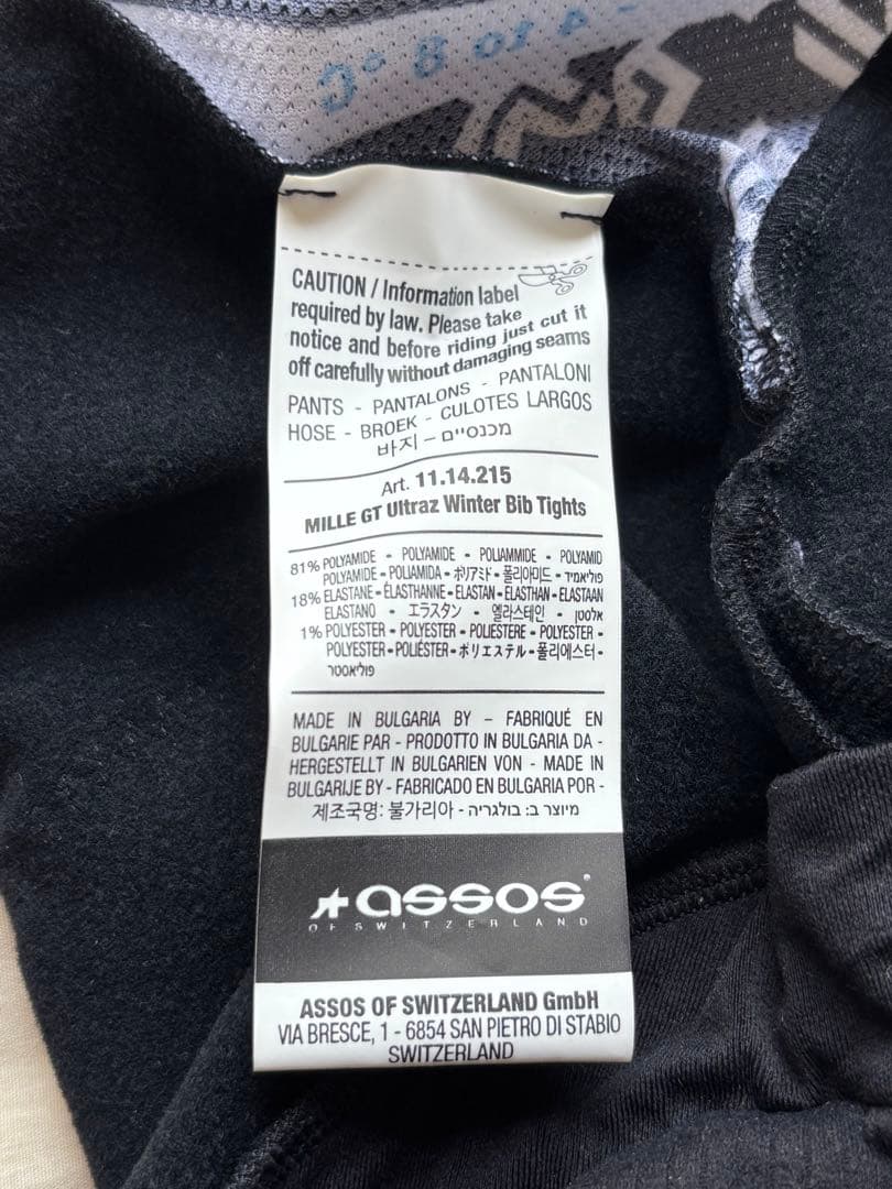 ウェア ASSOS MILLE GT Ultraz Winter BibTightsXS