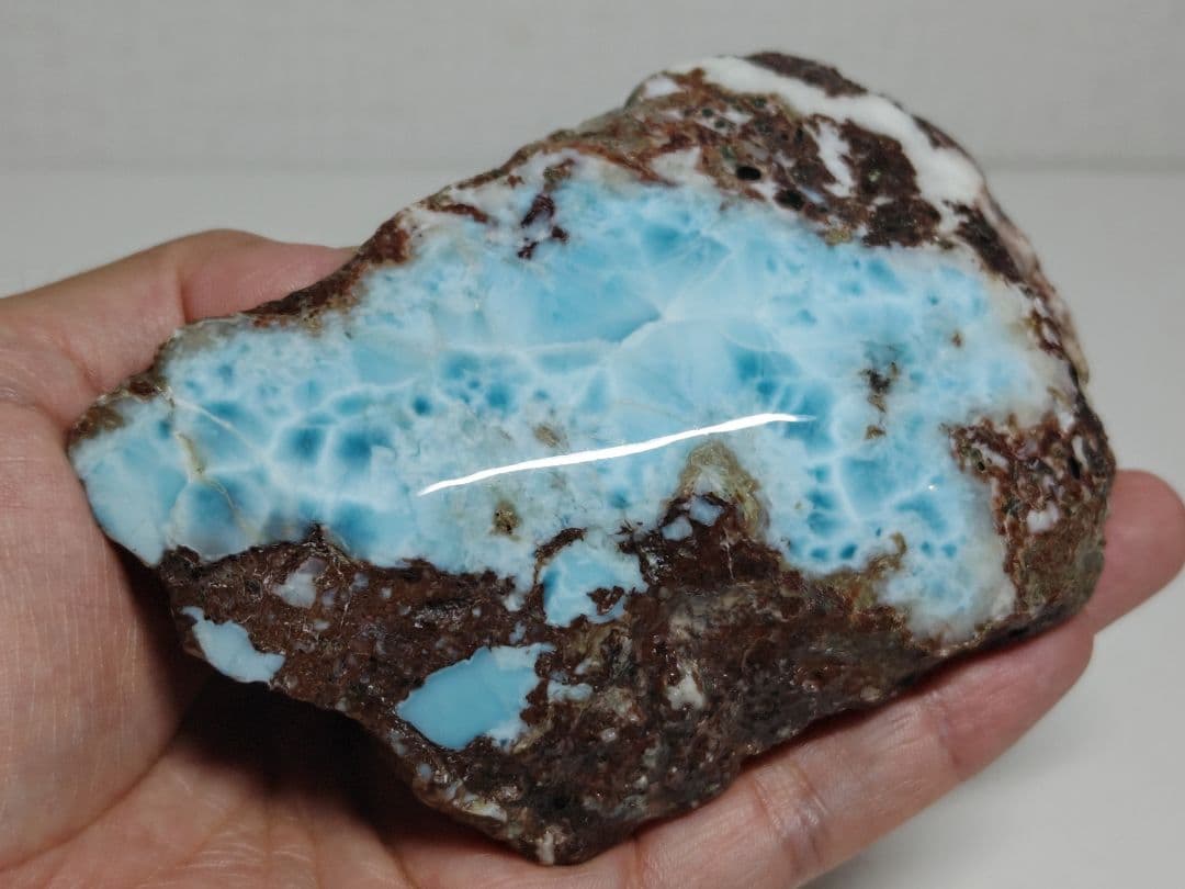 ラリマー 589g 原石 鑑賞石 自然石 誕生石 鉱物 鉱石 水石 インテリア