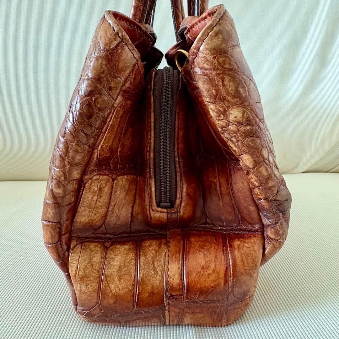 【美品】JRA認定 クロコダイル レザー 2WAY ハンドバッグ 本革 高級感