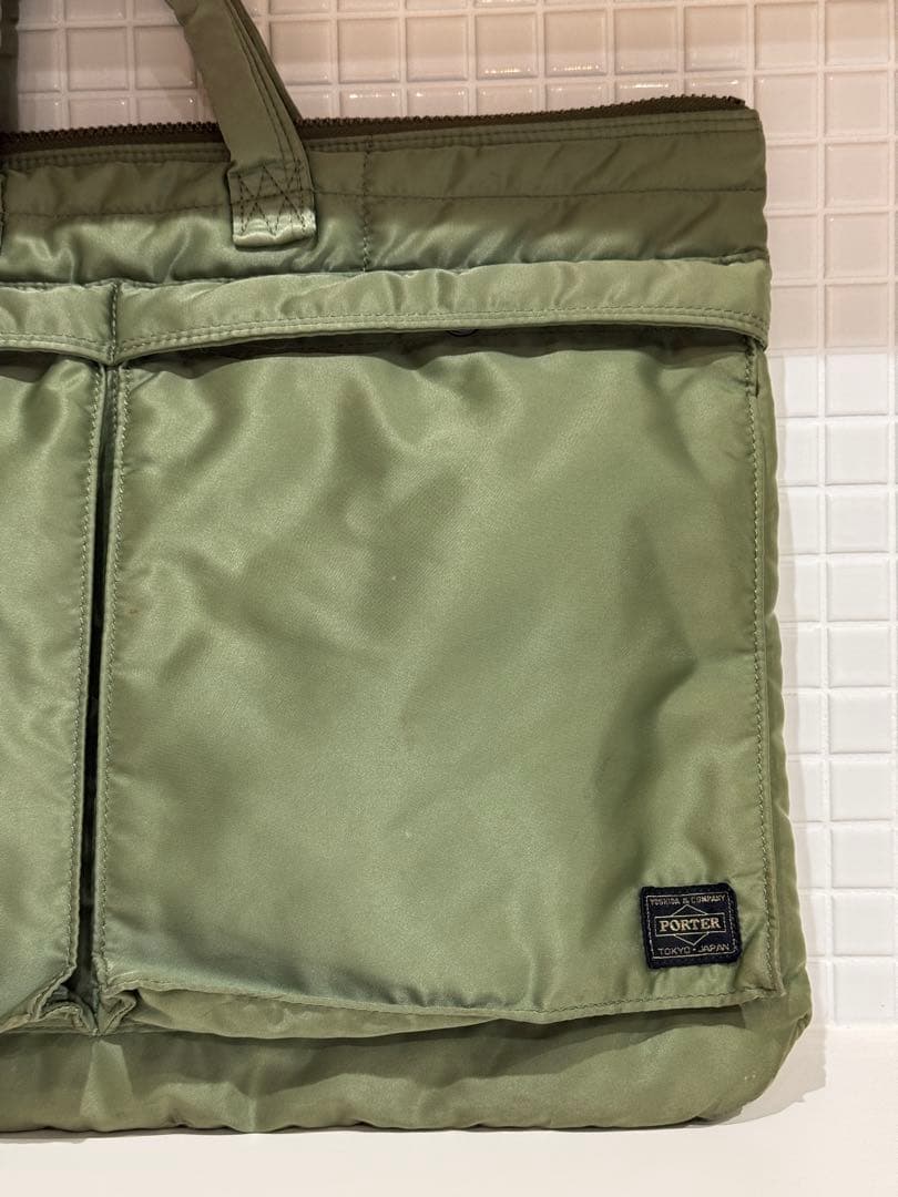 【希少】PORTER ポーター タンカー ブリーフケース セージグリーン バッグ