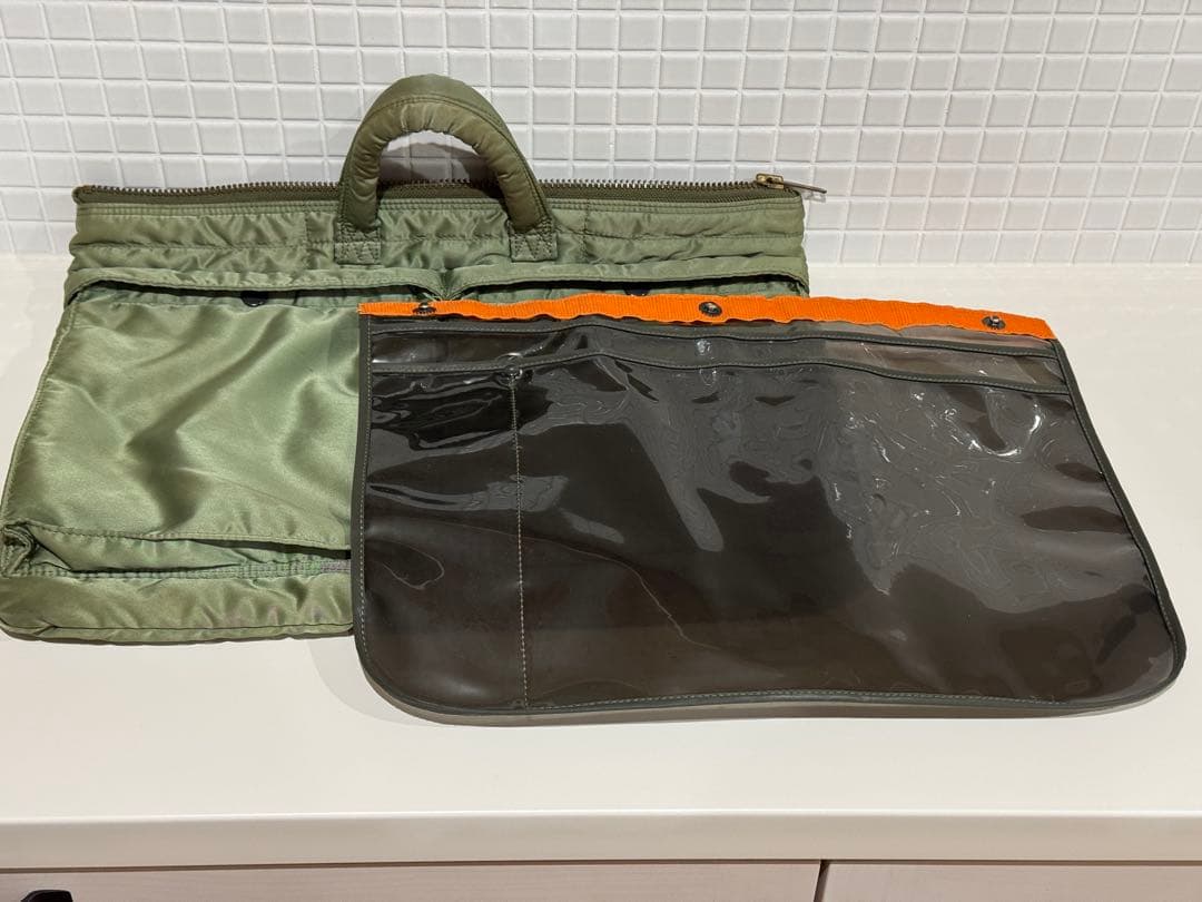 【希少】PORTER ポーター タンカー ブリーフケース セージグリーン バッグ