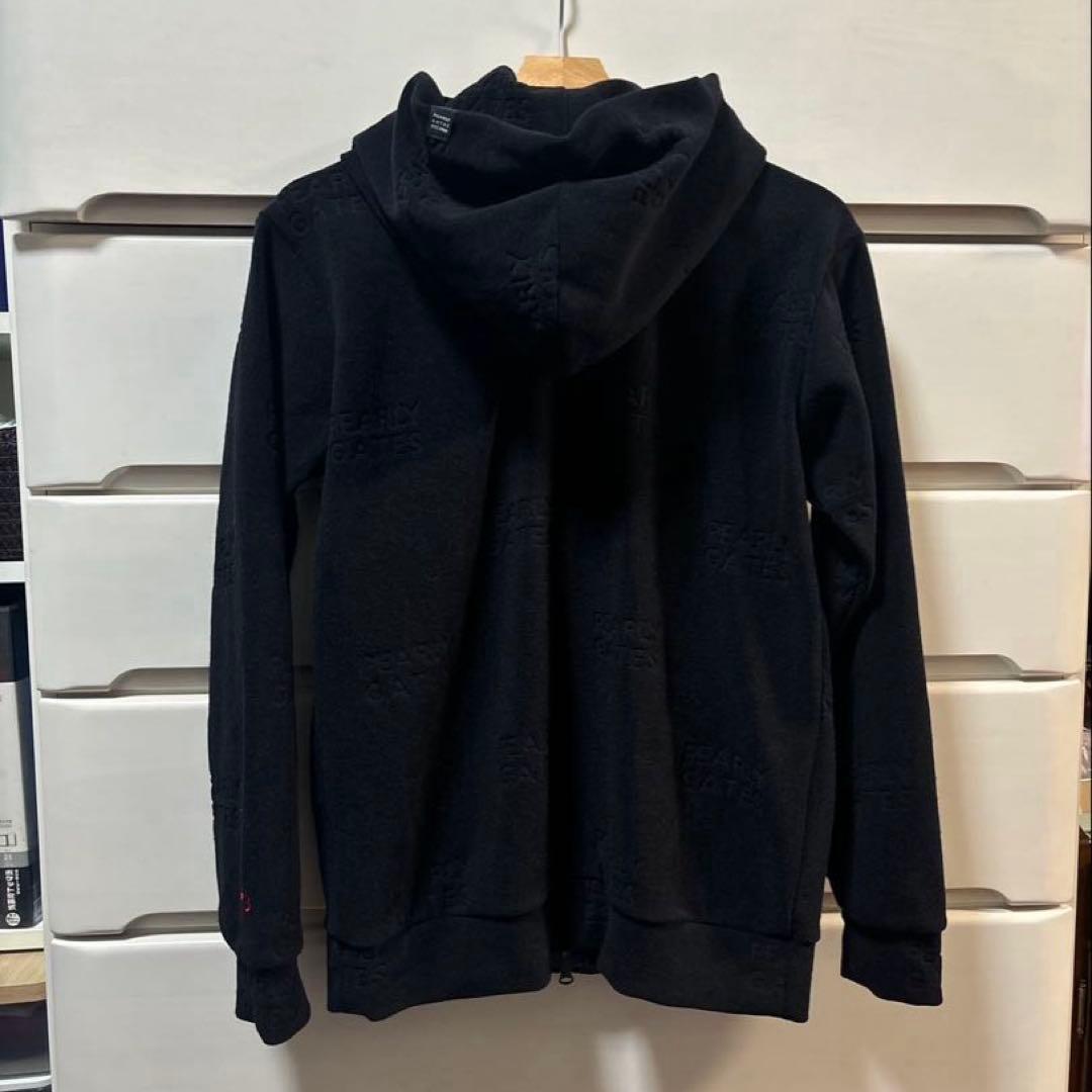 パーリーゲイツ　ロゴパイルJQブラックパーカーサイズ2