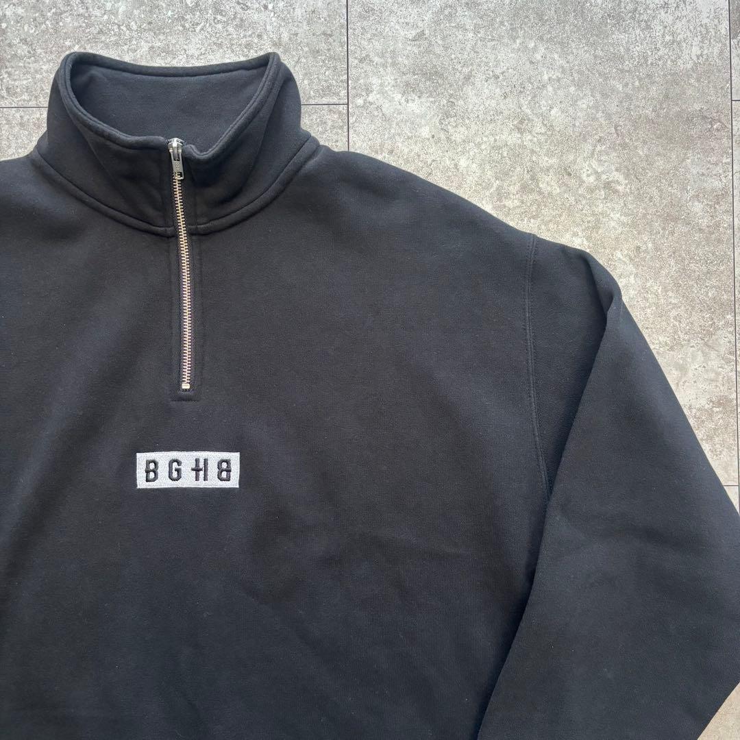 【美品】BAGARCH バガーチ　ブラック　ハーフジップ　トレーナー　裏起毛