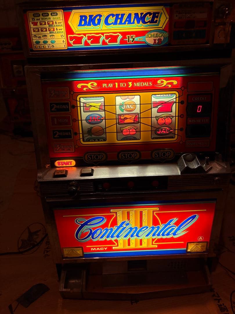 【通電確認済み】パチスロ実機 コンチネンタルIII レトロ スロットマシン ②