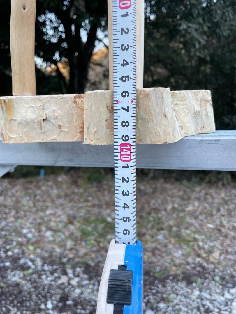 国産ヒノキ　鳥用止まり木　大型スタンド　約140センチ　小型中型インコ用