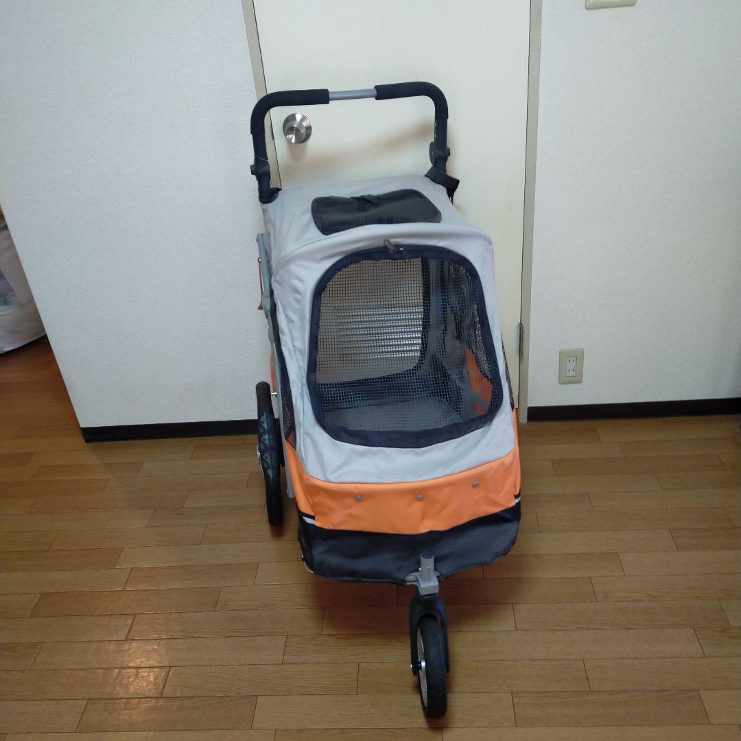 犬用ペットカート オレンジとグレー
