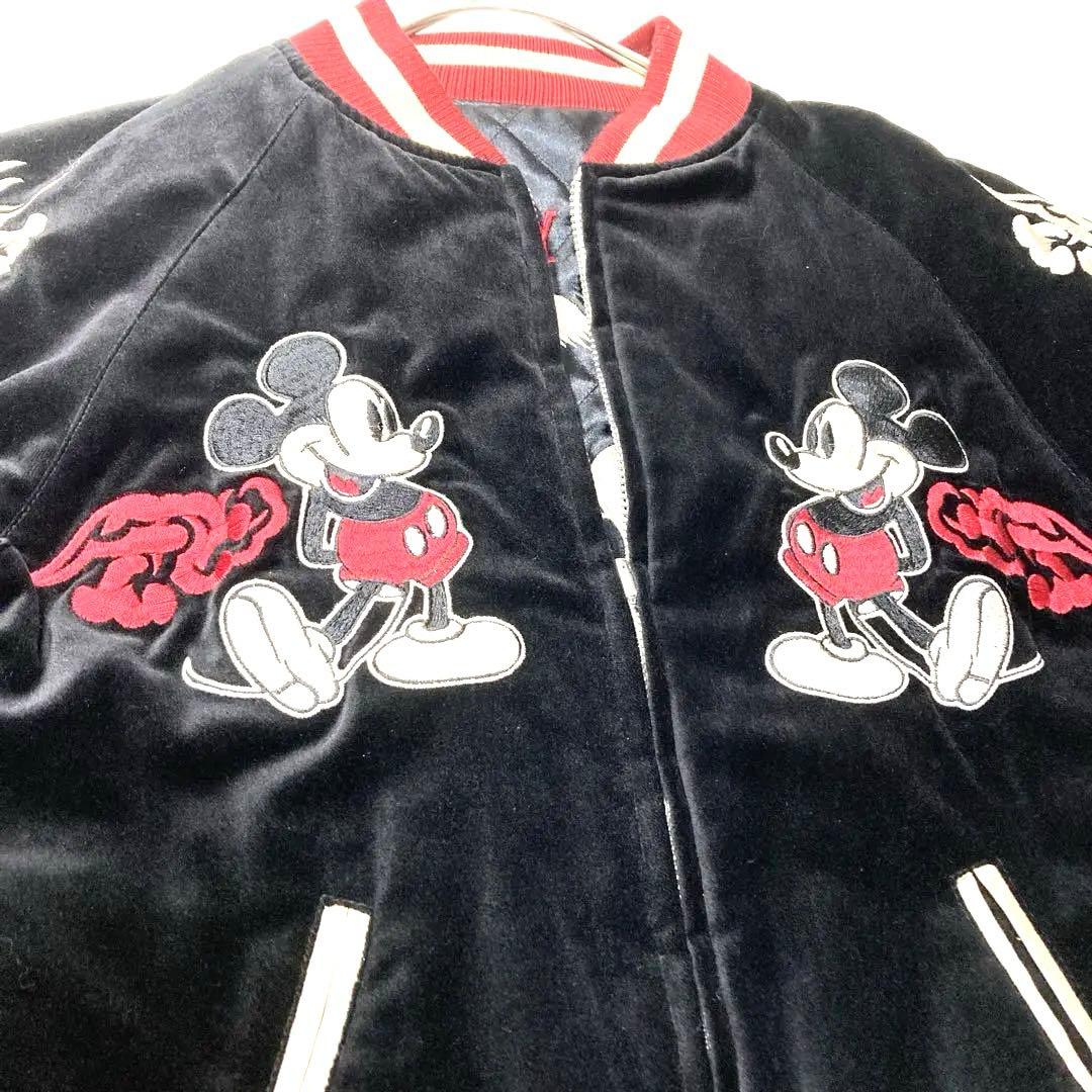 【良品✨】Disney ミッキー スカジャン Mサイズ　リバーシブル　ディズニー