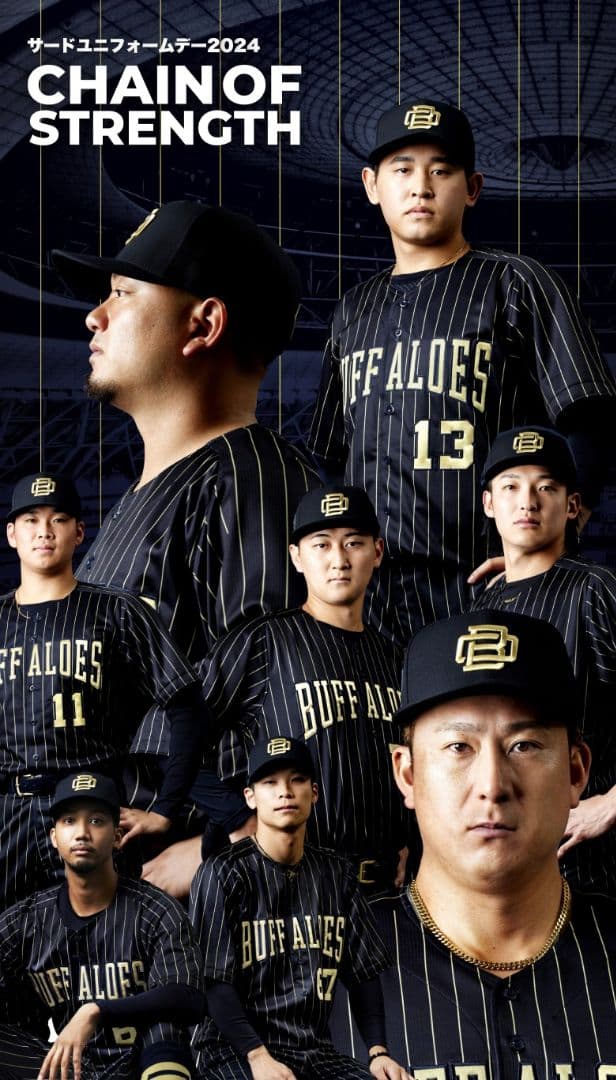 【限定15選手】オリックスバファローズ　宮城　サードユニフォーム　デサント M