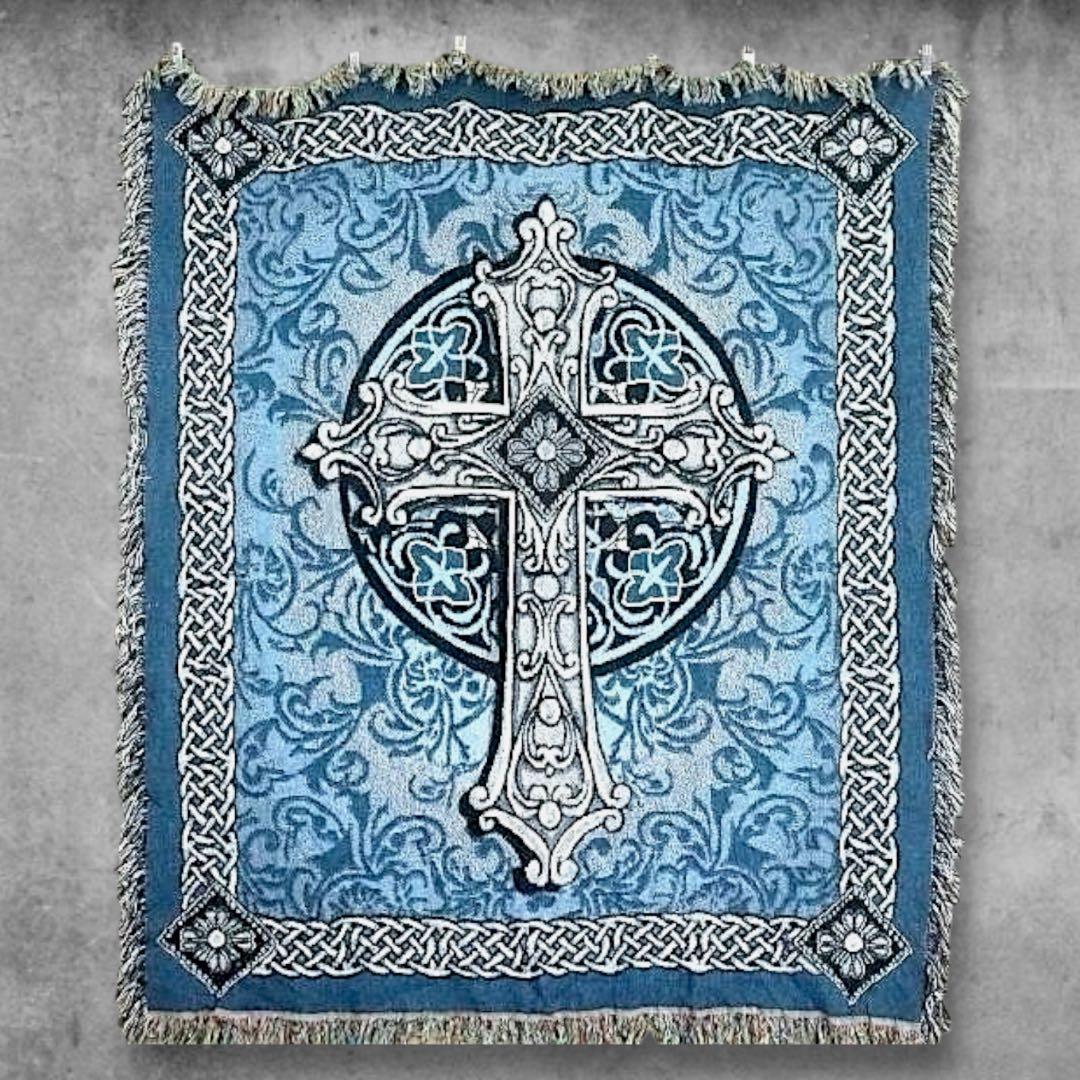 BNLV ラグ ブランケット ビンテージ 十字架 クロス ブランケット マット