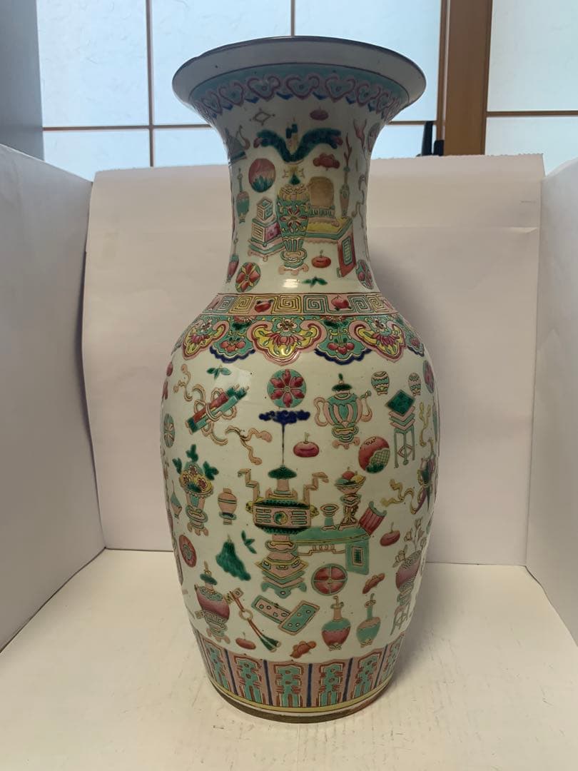 中国美術　粉彩大花瓶　送料込み