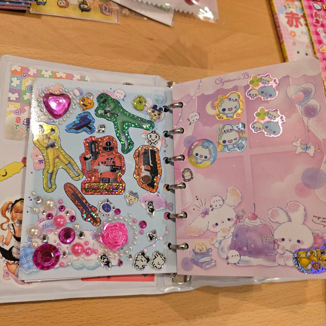 シール帳完成品、使いかけシール詰め合わせセット