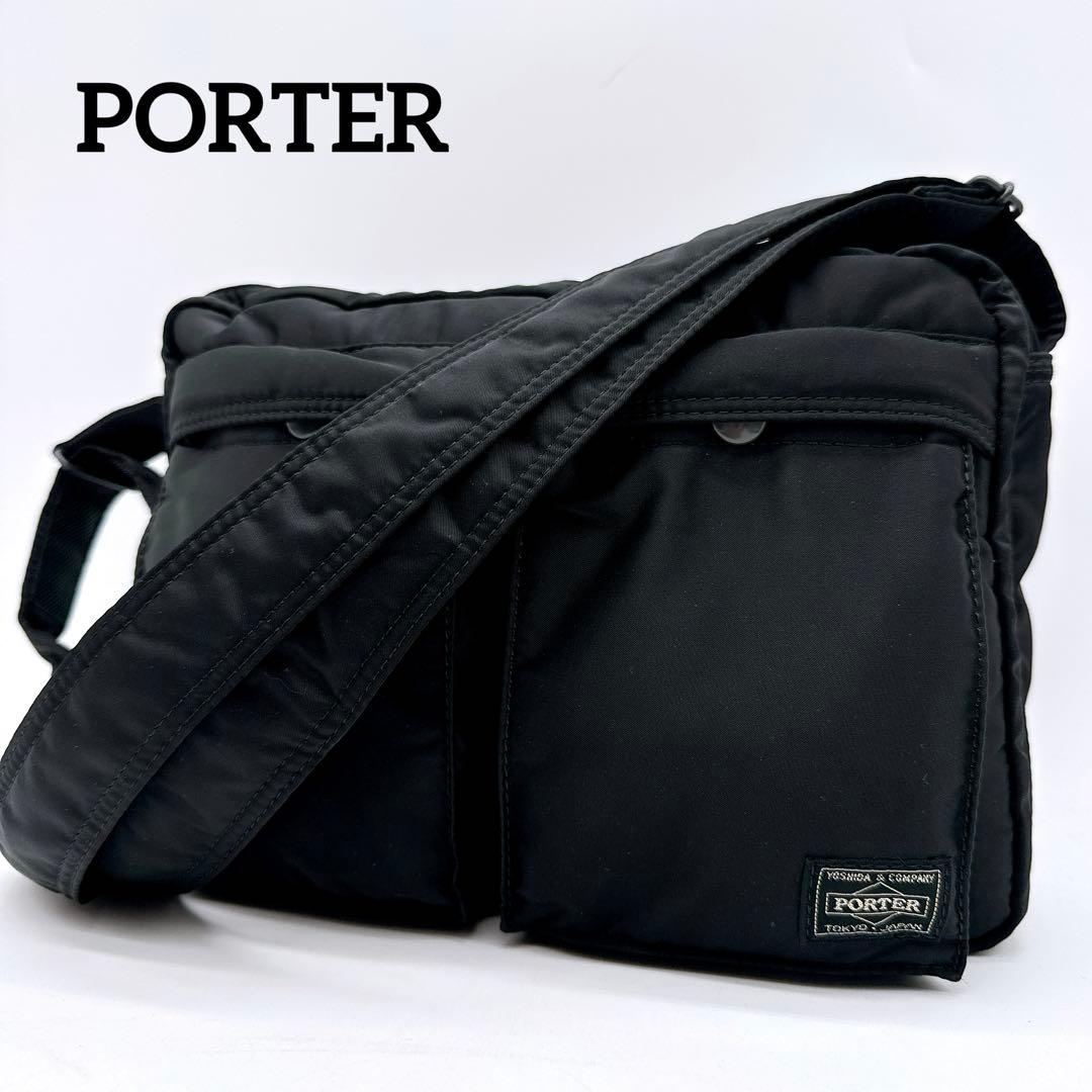 【PORTER】タンカー ショルダーバッグ (L) ブラック 2層