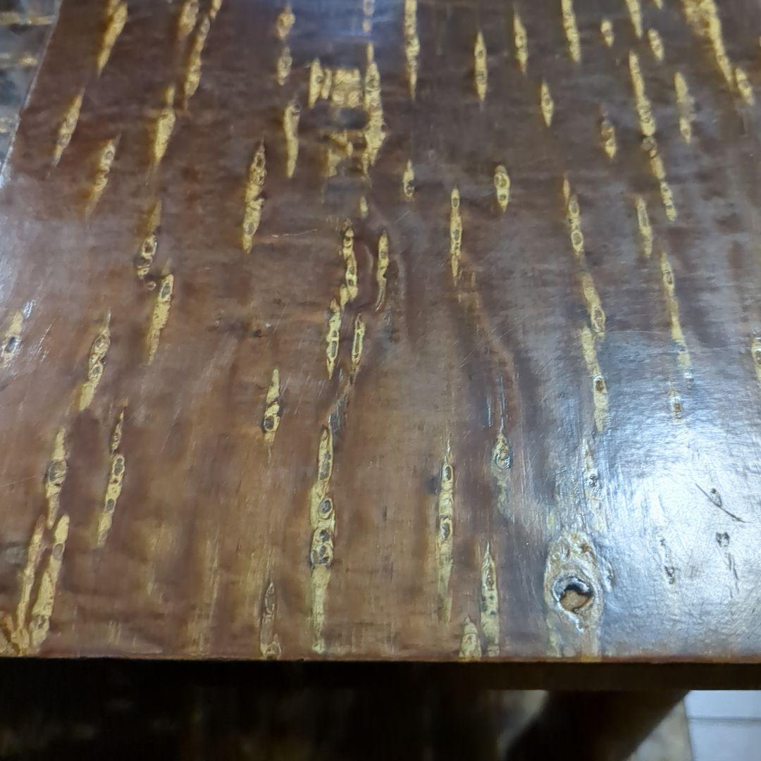 樺細工　キャスター付きポットワゴン　茶道具　飾り棚　ラック　桜　伝統工芸　レトロ